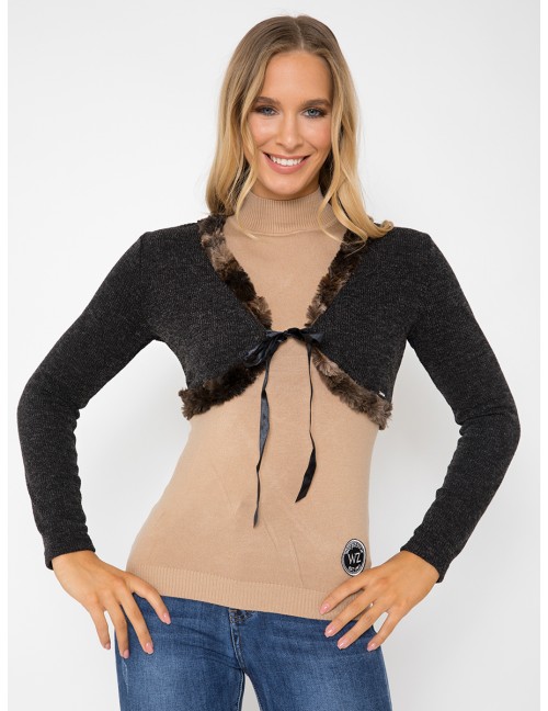 Kötött Rövid Kardigán - Grafitszürke