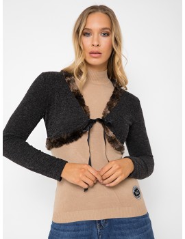 Kötött Rövid Kardigán - Grafitszürke