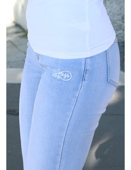 IVELISSE Hímzett Farmernadrág 