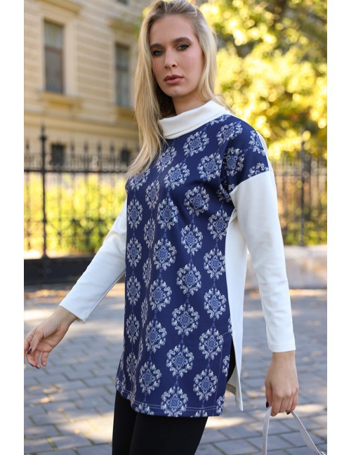 KOURTNEY Kötött Felső - Kék Mintás